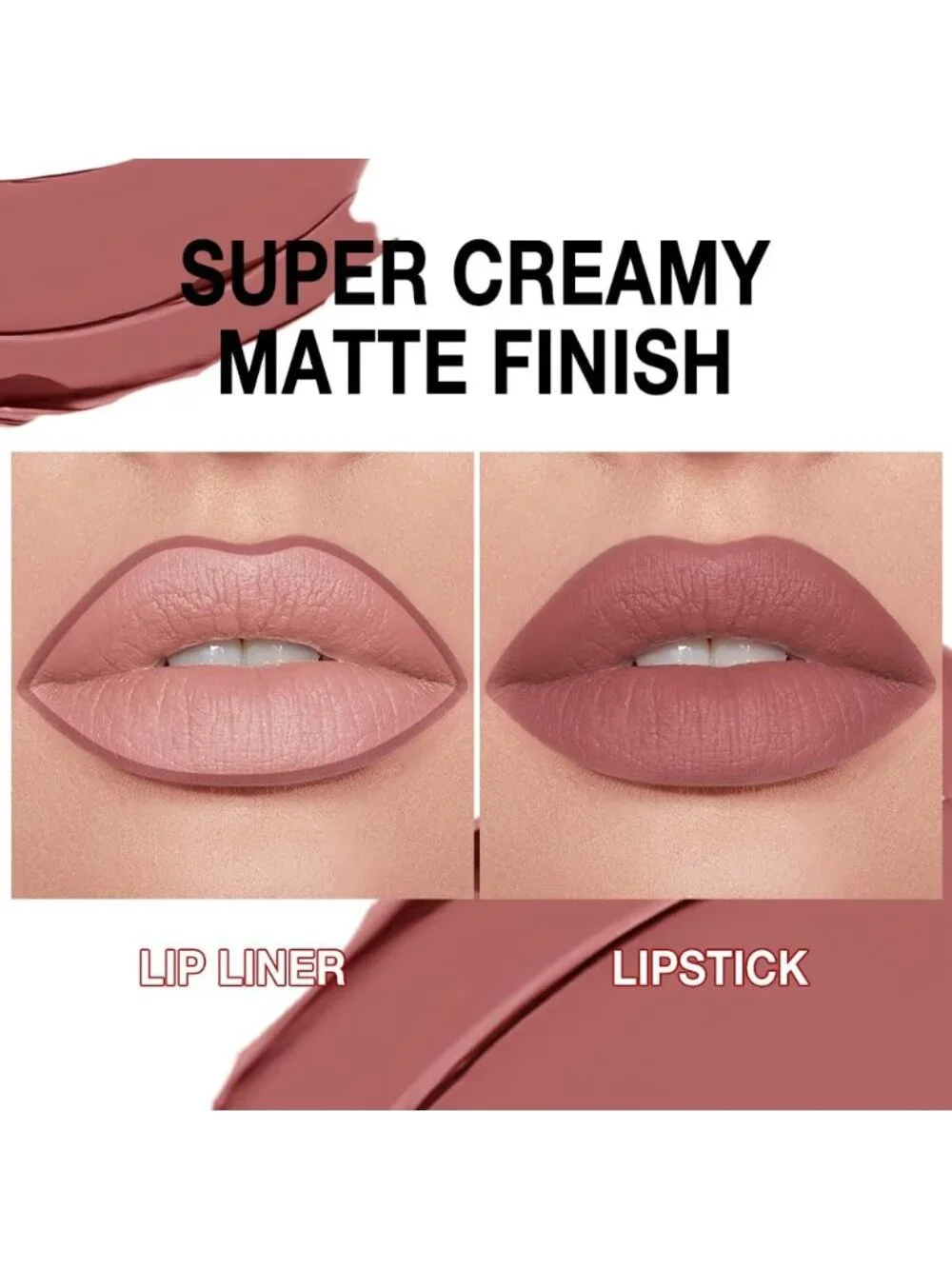 Women 1Pcs-G11# Dusty Rose Shimmery Metallic Cone-Tip Glitter Lipstick Lip Liner